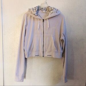 Vans velvet crop zip up hoodie